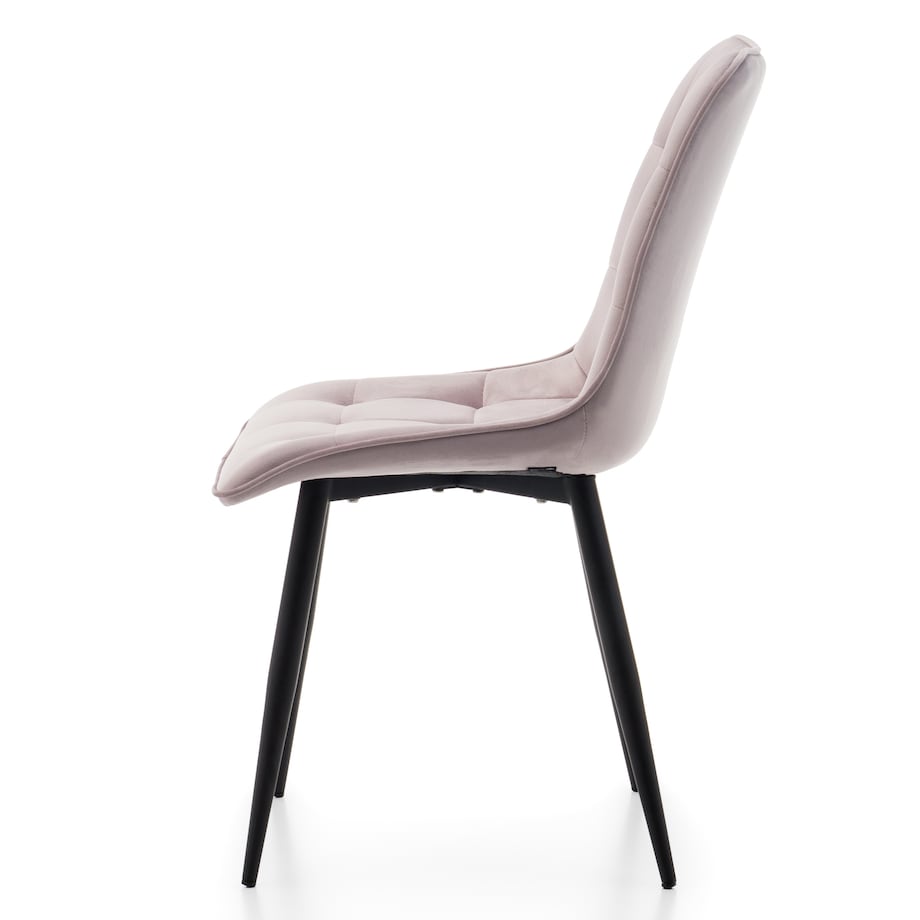 Krzesło tapicerowane welurowe CHIC velvet różowy do salonu jadalni