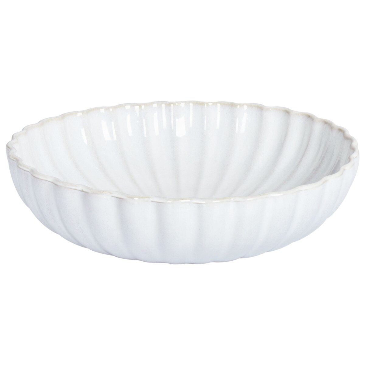 Zestaw 8 głębokich talerzy NETTLE Kamionka Złamana biel