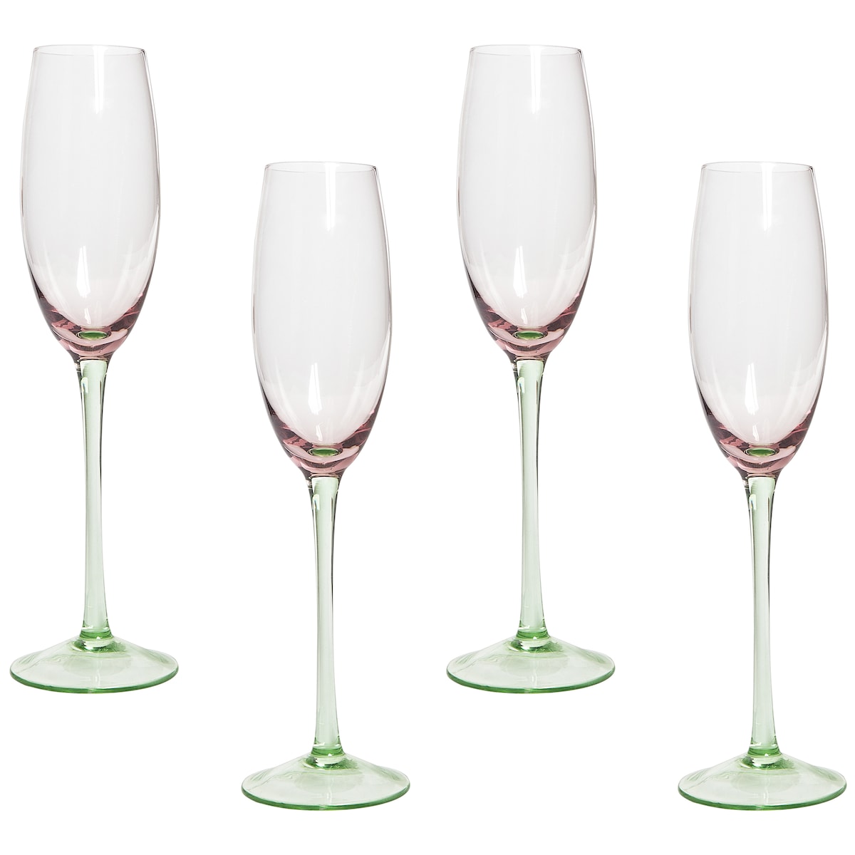 Zestaw 4 kieliszków do szampana flet DIOPSIDE 200 ml Różowy