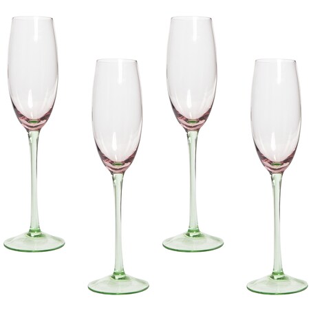 Zestaw 4 kieliszków do szampana flet DIOPSIDE 200 ml Różowy