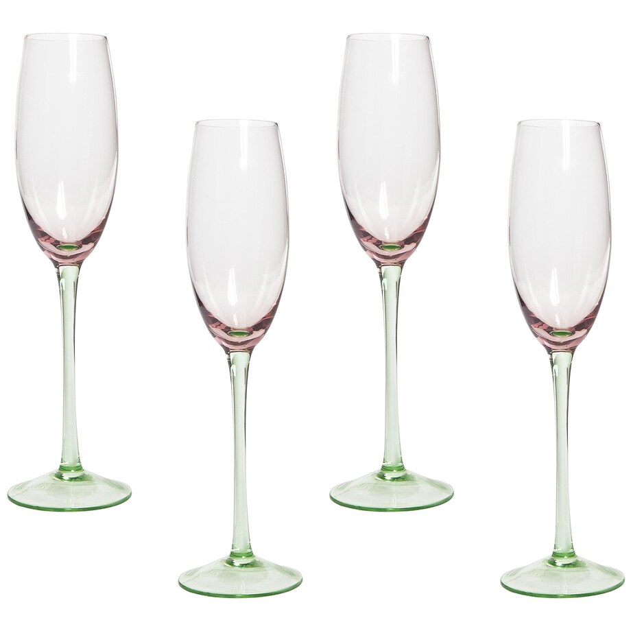 Zestaw 4 kieliszków do szampana flet DIOPSIDE 200 ml Różowy