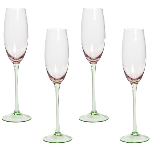 Zestaw 4 kieliszków do szampana flet DIOPSIDE 200 ml Różowy