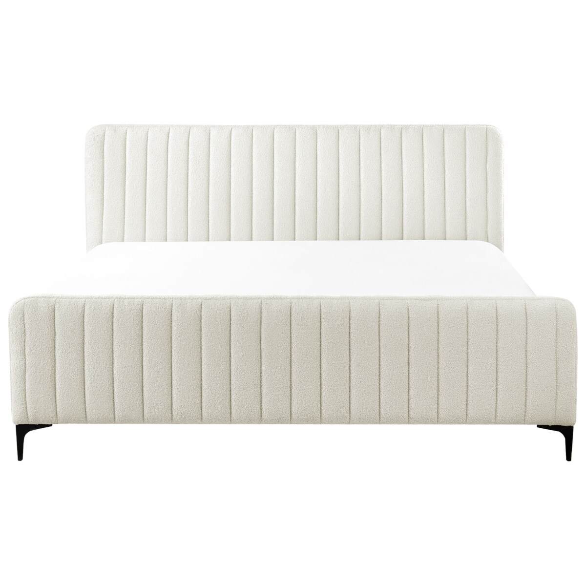 Łóżko Boucle LUNAN 180 x 200 cm Złamana biel