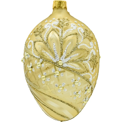Bombka choinkowa: Jajo z perełkami: złote