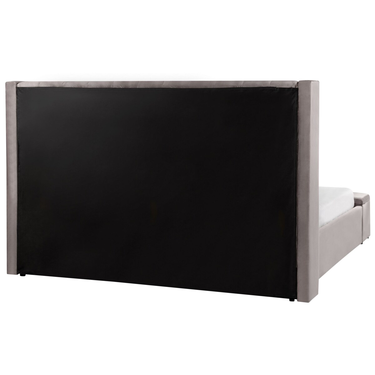 Łóżko wodne welurowe z ławką 180 x 200 cm szare NOYERS