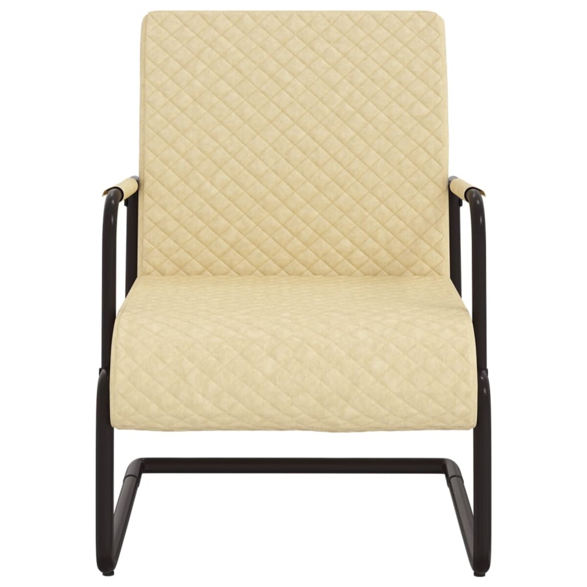 vidaXL Krzesło wspornikowe, kremowe, obite sztuczną skórą