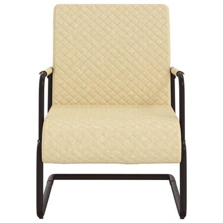 vidaXL Krzesło wspornikowe, kremowe, obite sztuczną skórą