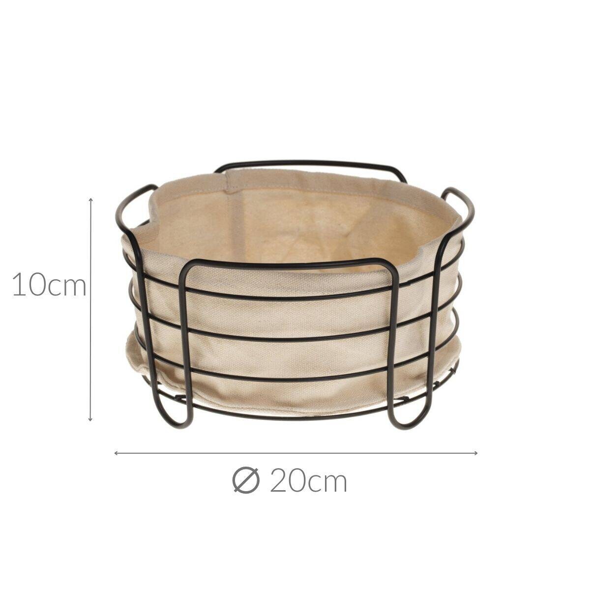 Koszyk na chleb z bawełnianym wkładem, Ø 20 cm