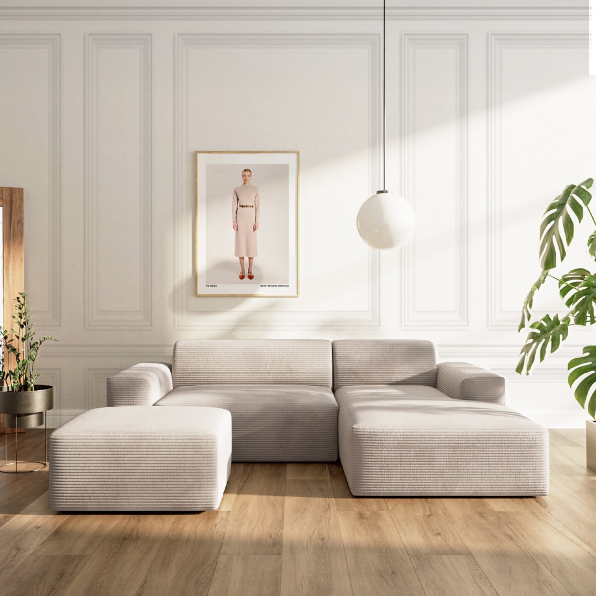 Villet Sofa narożna prawa ecru