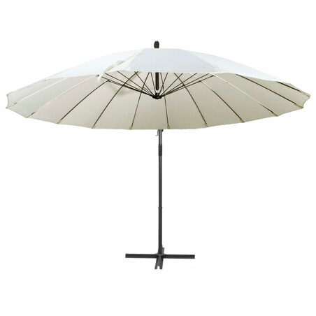 vidaXL Parasol ogrodowy, wiszący, biały, 3 m, słupek aluminiowy