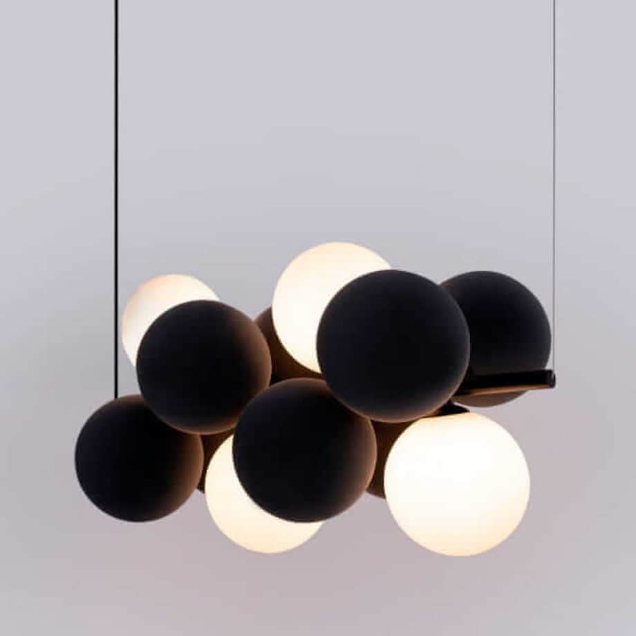 Lampa kulista wiesząca Vino ABR-GRAPPA-H-S Abruzzo balls czarne białe