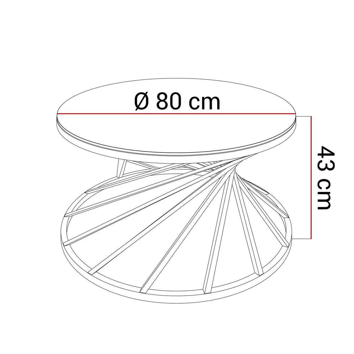 Stolik kawowy TAVIA złoty chrom szklany 80 cm