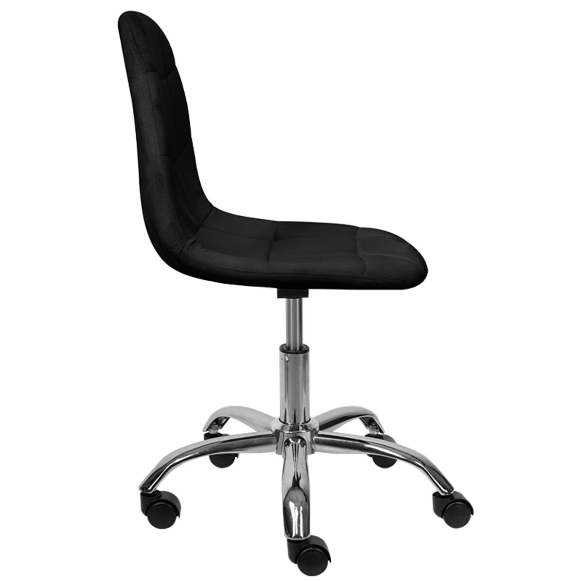 KRZESŁO BIUROWE FOTEL OBROTOWY REGULOWANY WELUROWY PIKOWANY DO BIURKA CZARNY