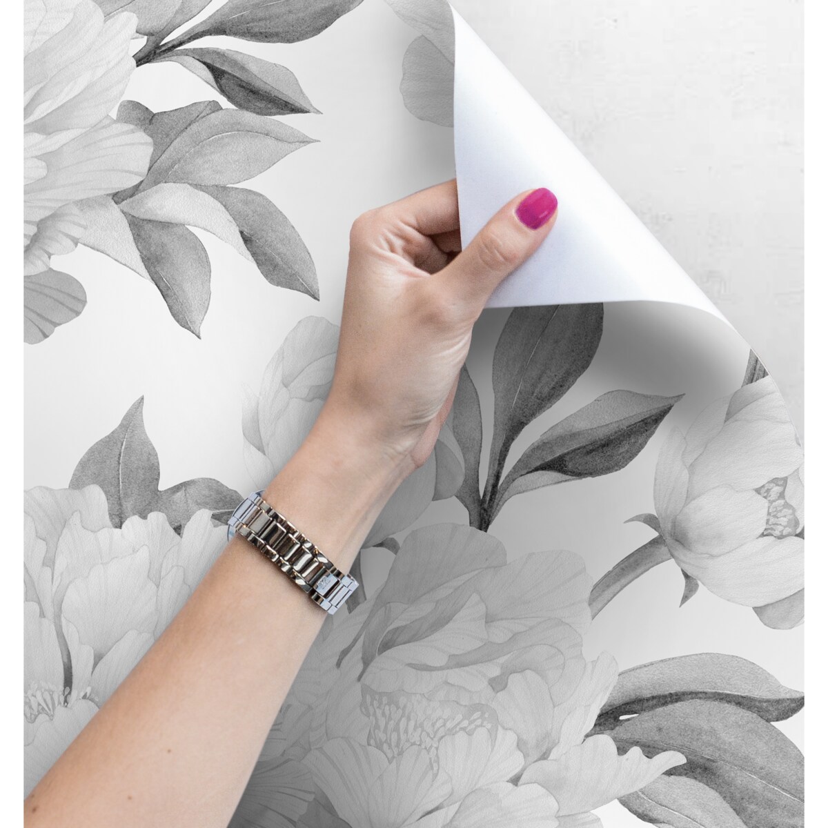 Tapeta Czarno-białe piwonie, 416x254cm