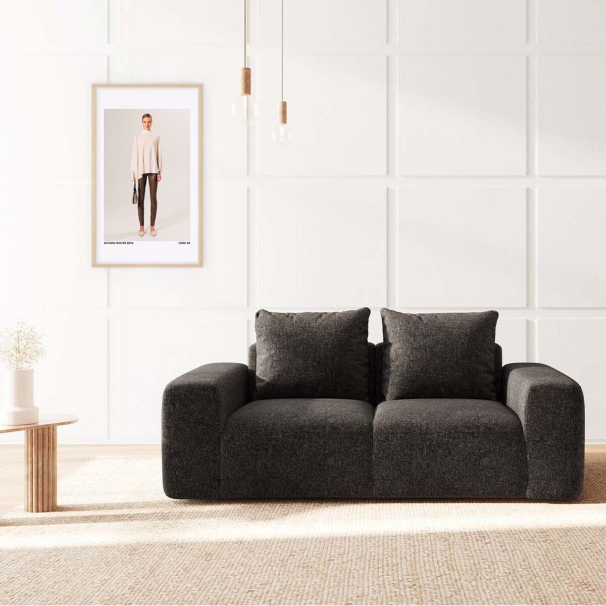 Monce Sofa 2 osobowa antracytowa