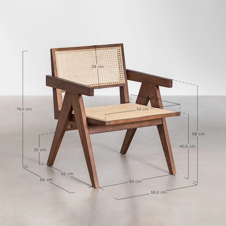 Fotel drewniany z plecionką wiedeńską Kiemer czarny