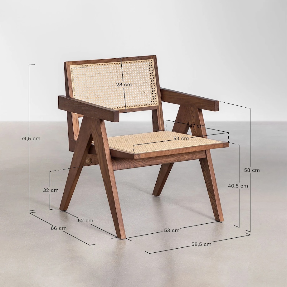 Fotel drewniany z plecionką wiedeńską Kiemer czarny