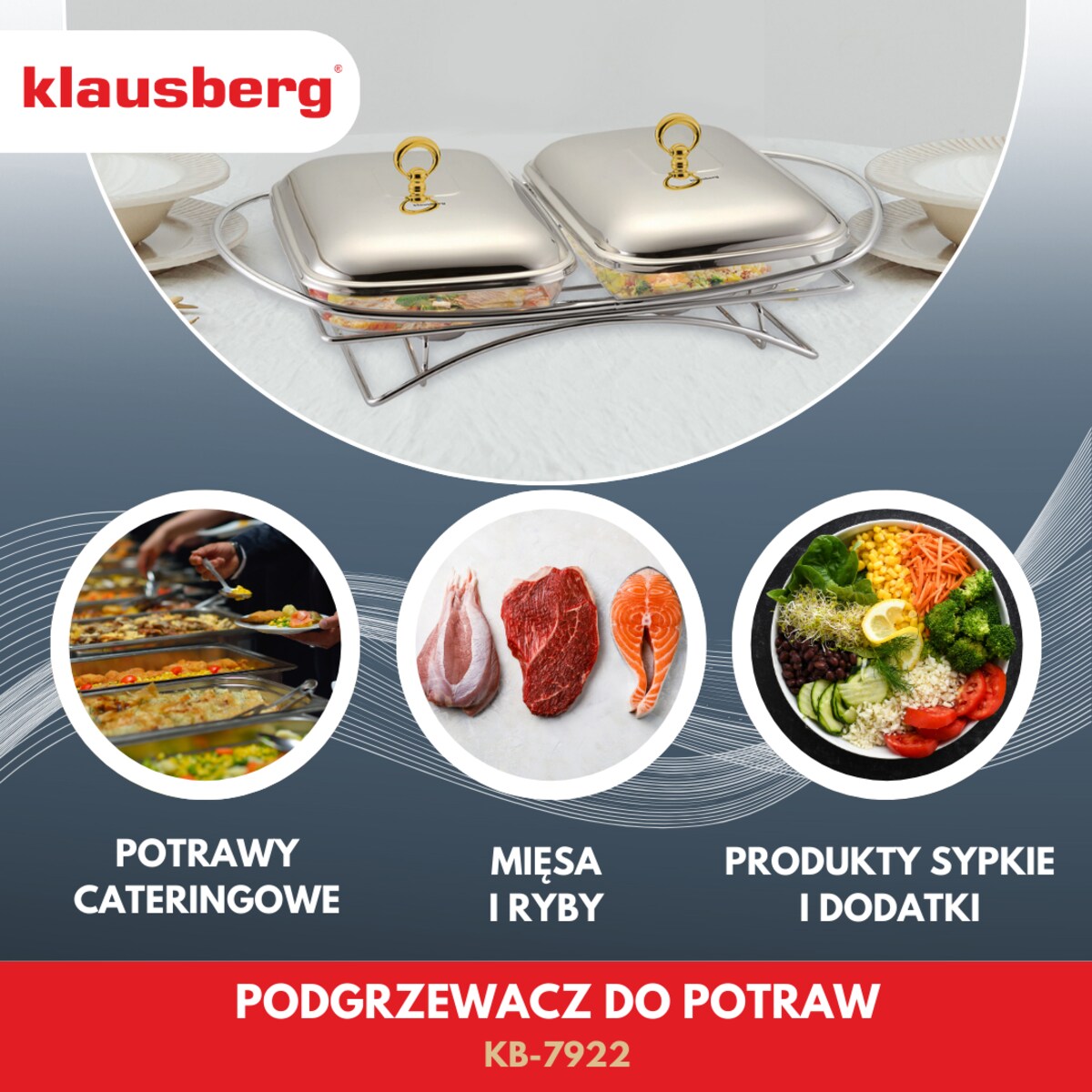 Podgrzewacz stołowy żaroodporny 2x1,5L KLAUSBERG