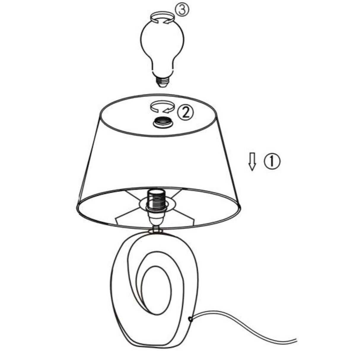 Nocna LAMPKA stojąca TABA R50521079 RL Light abażurowa LAMPA stołowa na biurko czarna złota