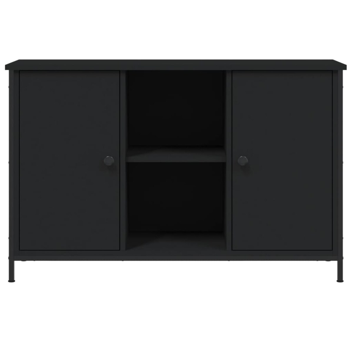 vidaXL Szafka pod TV, czarna, 100x35x65 cm, materiał drewnopochodny