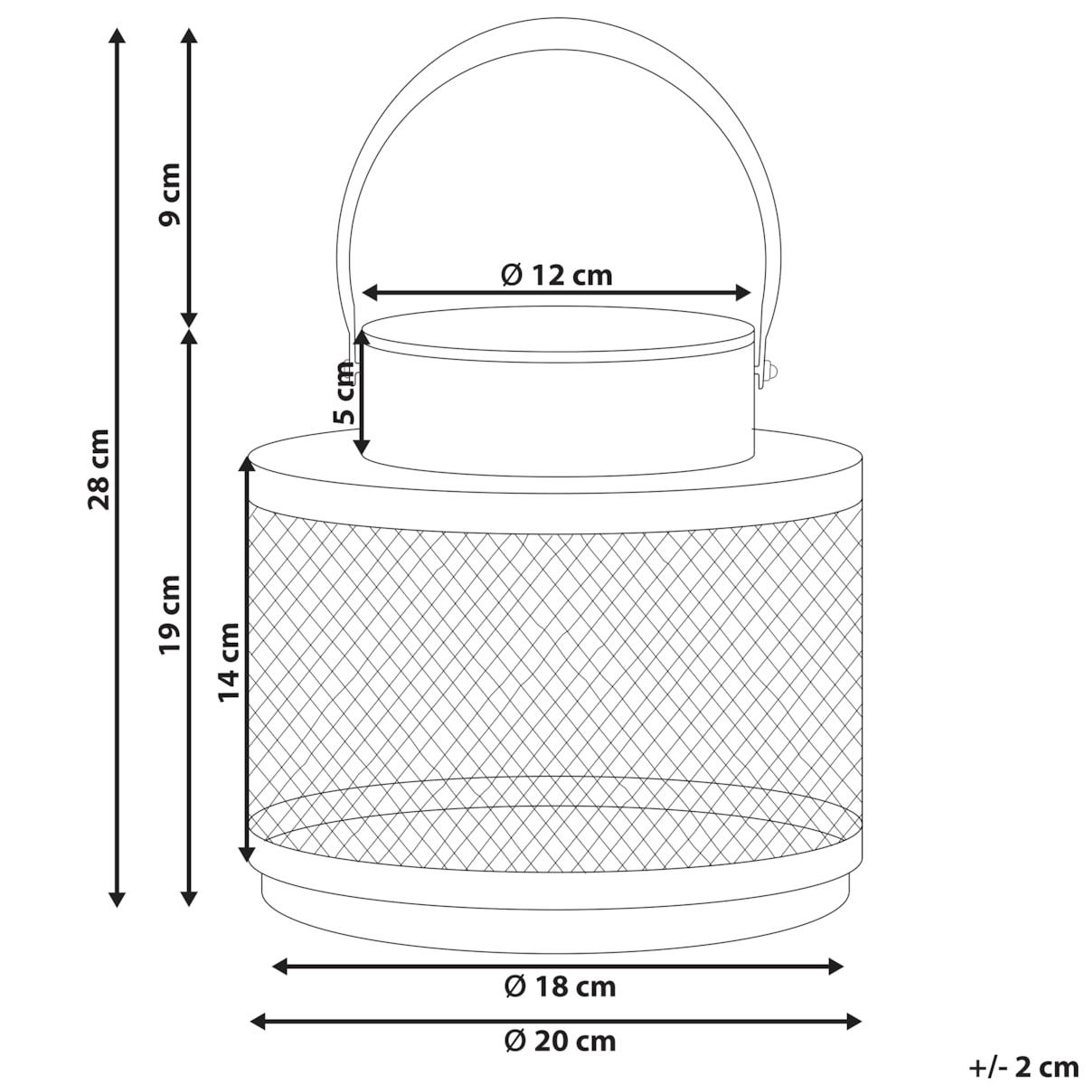 Lampion YAMDENA Metal 19 cm Czarny