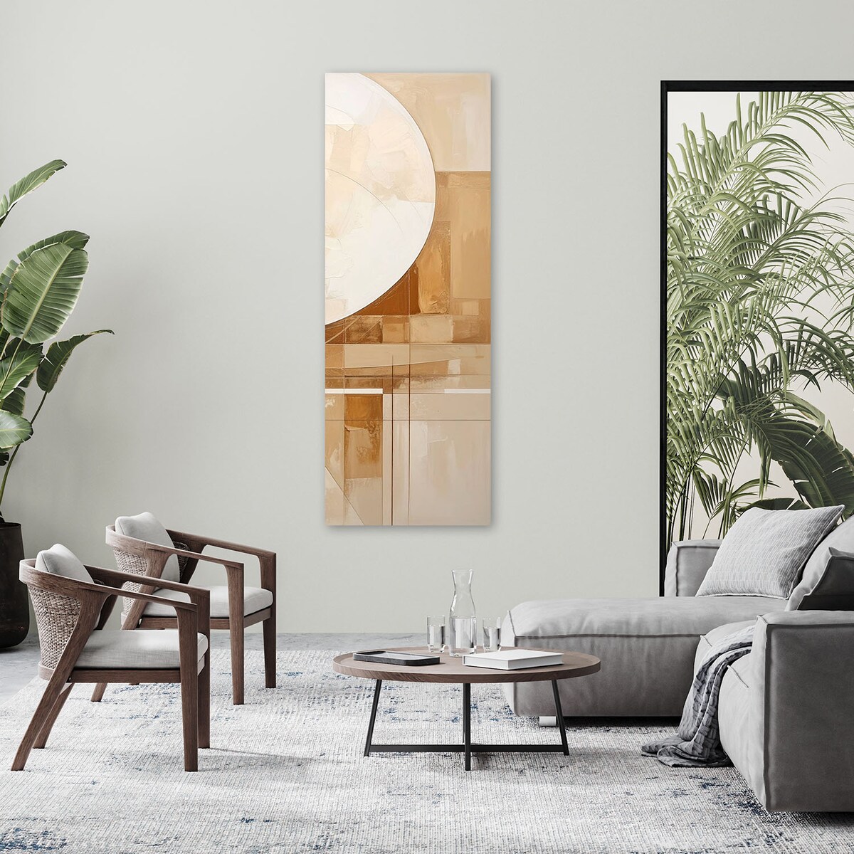 Obraz do salonu sypialni kuchni, Abstrakcyjne koła kształty w odcieniach beżu i brązu