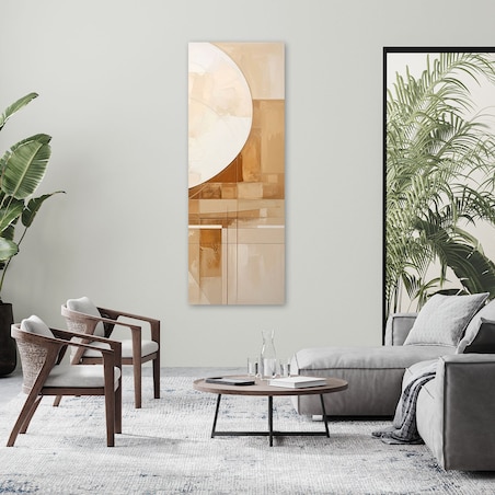 Obraz do salonu sypialni kuchni, Abstrakcyjne koła kształty w odcieniach beżu i brązu