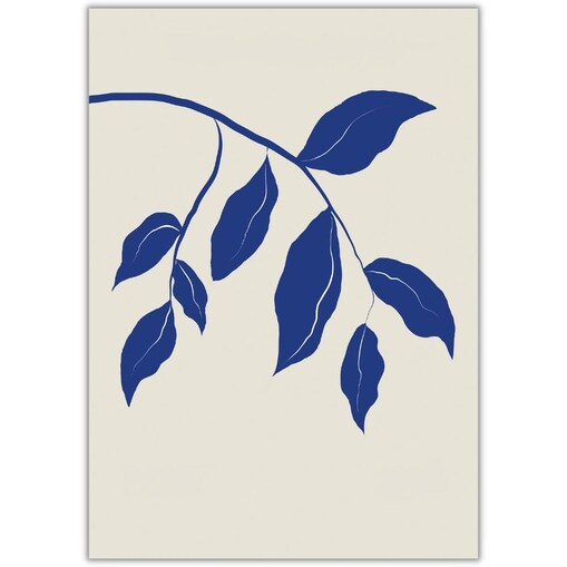 plakat blue and beige art 2 50x70 cm