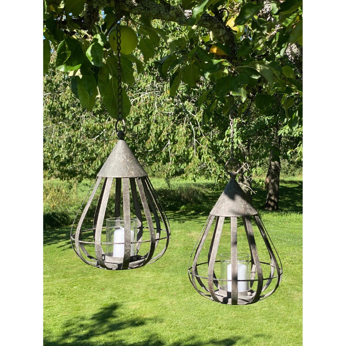 LAMPION WISZĄCY retro metalowy 33cm