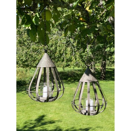 LAMPION WISZĄCY retro metalowy 33cm