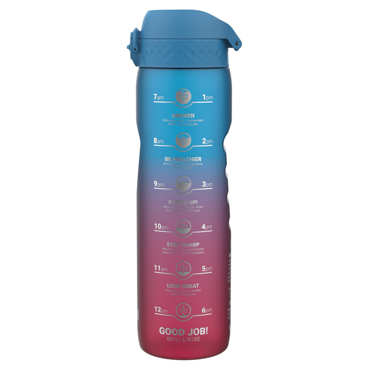 Butelka ION8 BPA Free I8RF1000PBPMOT Gradient Blue/Pink Motivator