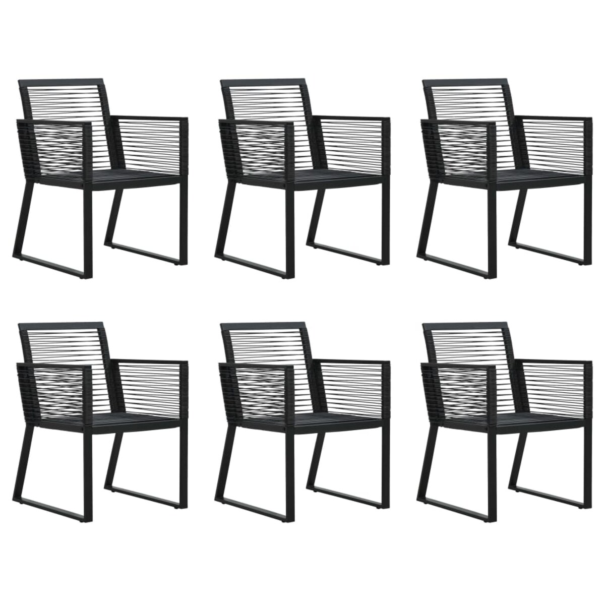 vidaXL 7-cz. zestaw mebli ogrodowych, rattan PVC, czarny