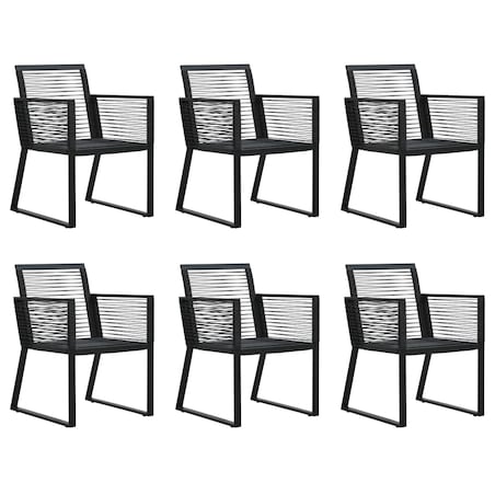 vidaXL 7-cz. zestaw mebli ogrodowych, rattan PVC, czarny