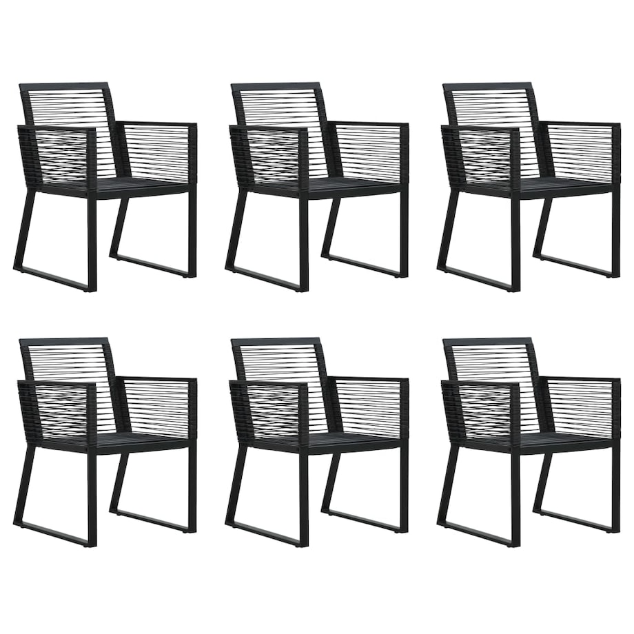 vidaXL 7-cz. zestaw mebli ogrodowych, rattan PVC, czarny