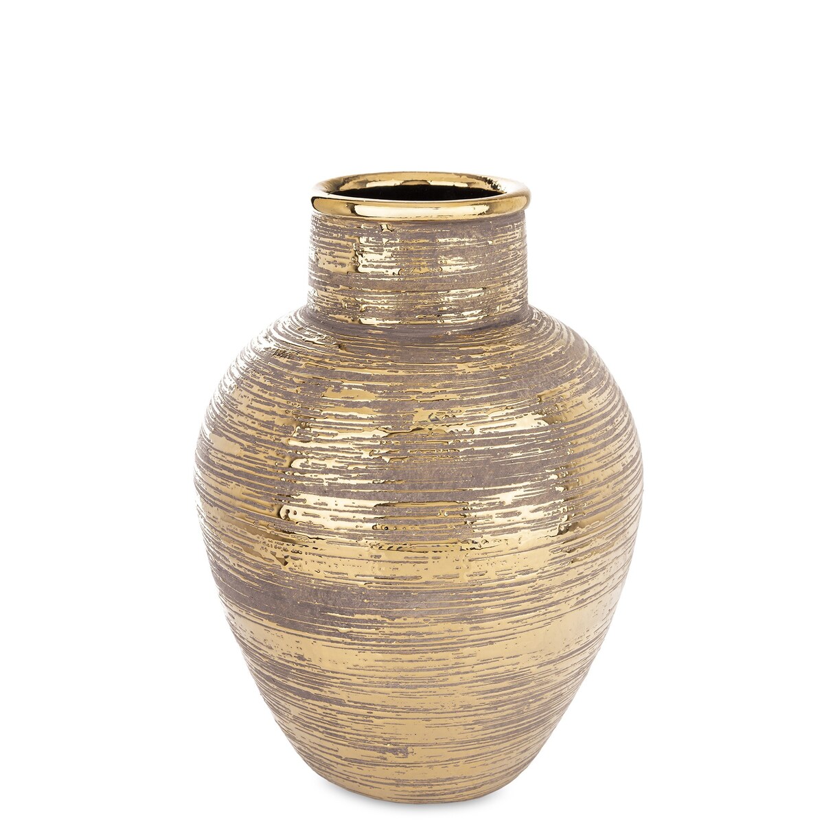 Wazon ceramiczny złoty, postarzany 32x24x24 cm JULITTA