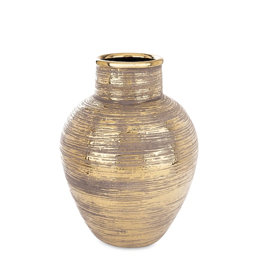 Wazon ceramiczny złoty, postarzany 32x24x24 cm JULITTA
