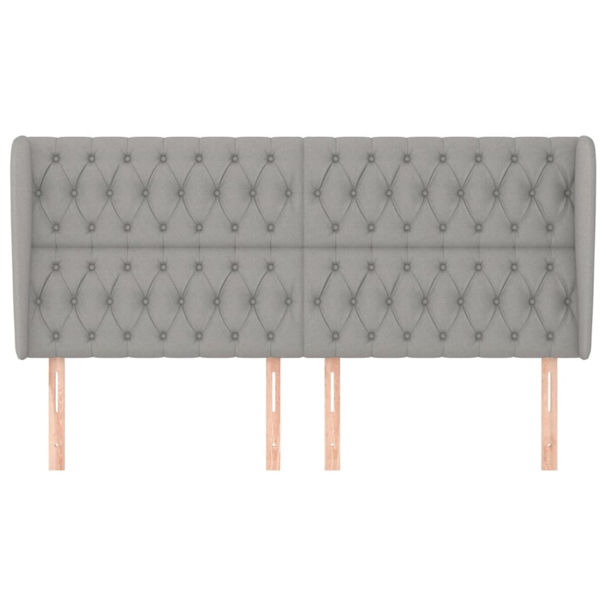 vidaXL Zagłówek uszak, jasnoszary, 183x23x118/128 cm, tkanina