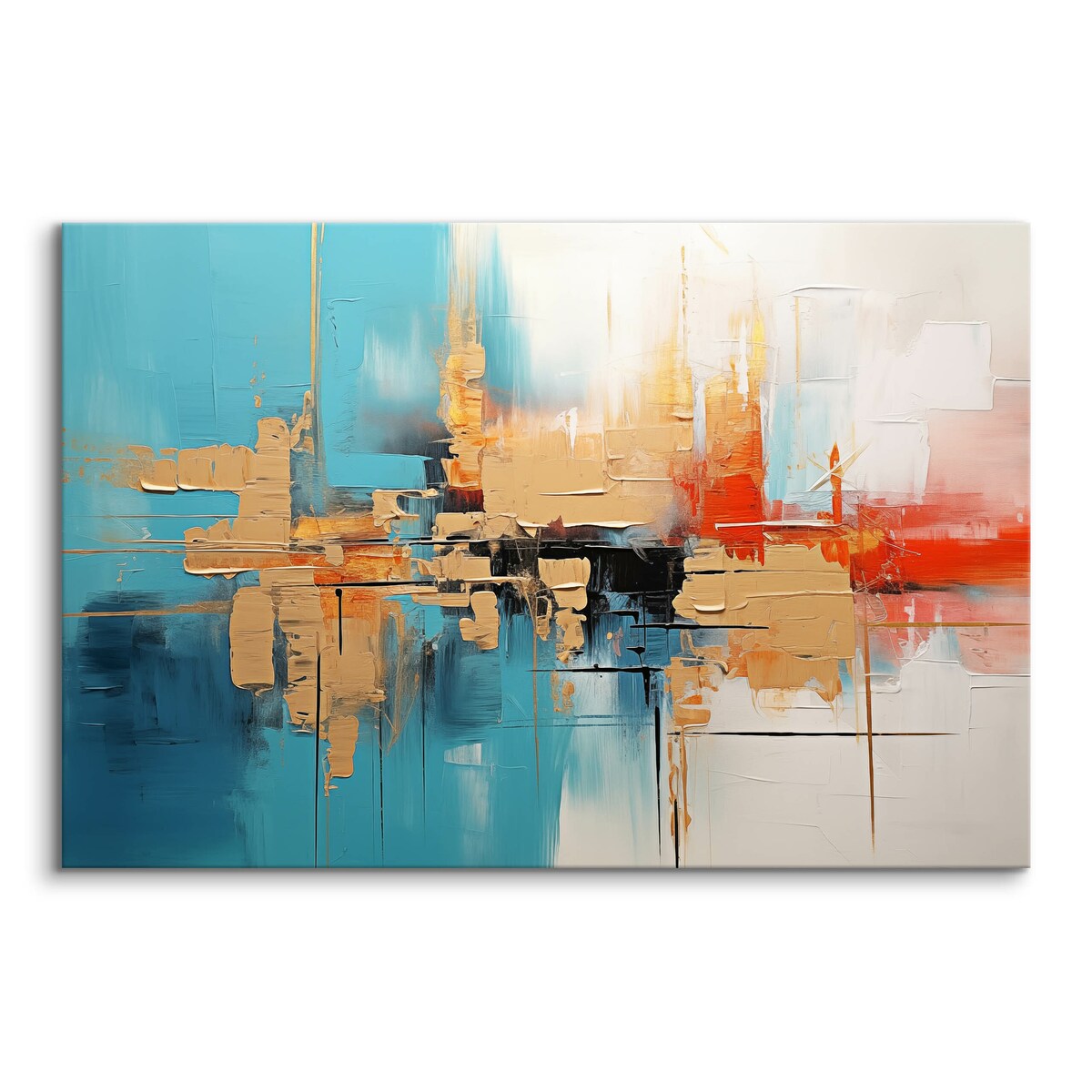 Obraz Canvas Do Salonu Abstrakcja Elementy Złota Styl Glamour 120x80cm