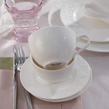 VILLA ITALIA Komplet filiżanek do kawy porcelanowych 200 ml 6 sztuk VANESSA