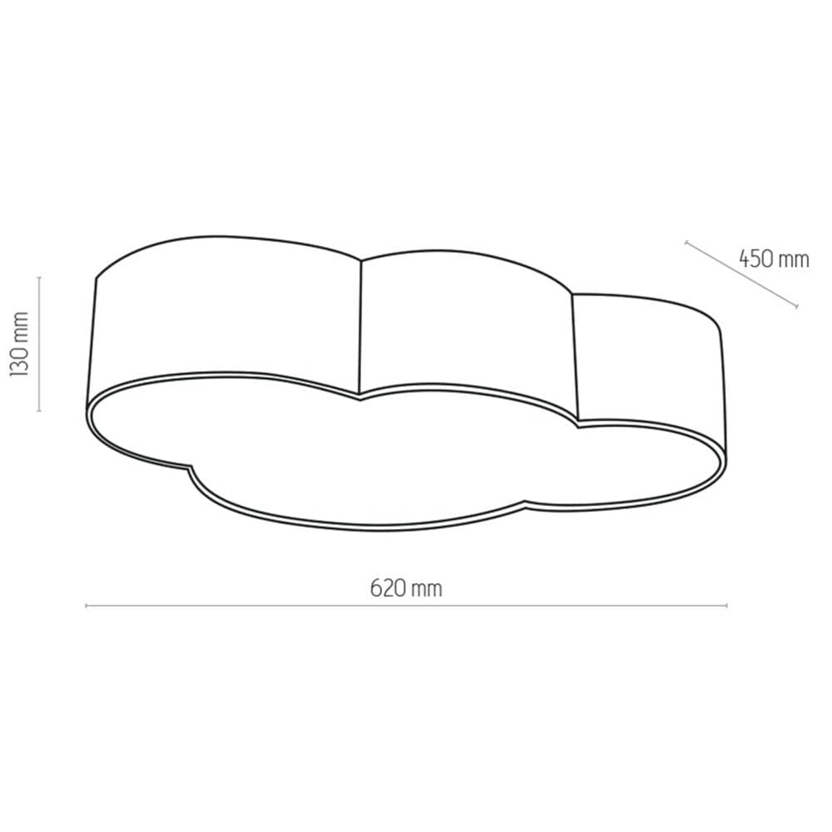 Plafon dziecięcy chmura Cloud 3145 TK Lighting tkaninowy biały szary