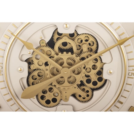 Zegar ścienny metalowy 80x80x10,5 cm OROGLIO biało-złoty