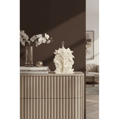 Świeca sojowa Lea w formie kwiatowej rzeźby – artystyczna dekoracja z naturalnego wosku