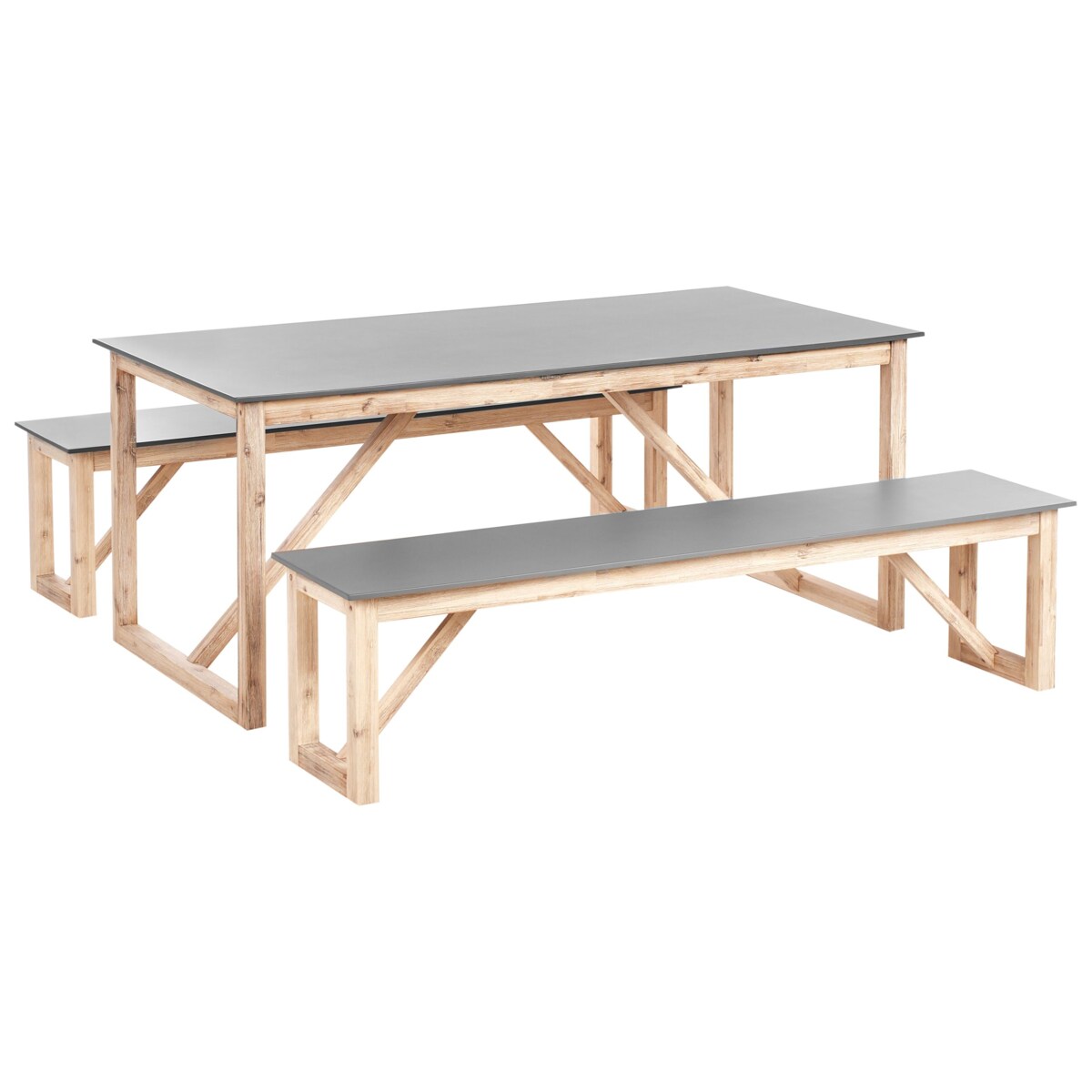 Zestaw ogrodowy z ławkami NOTTERI Beton Szary