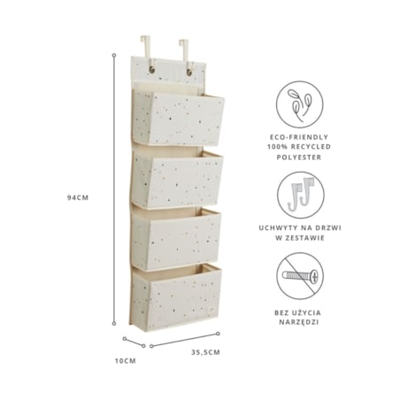 3 Sprouts Organizer Na Drzwi Wiszący Cream Recycled