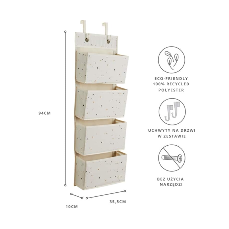 3 Sprouts Organizer Na Drzwi Wiszący Cream Recycled
