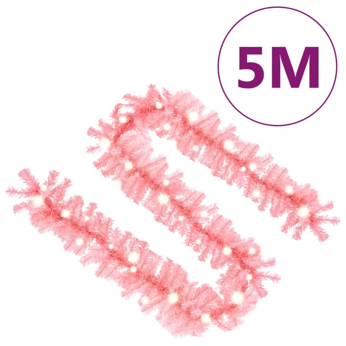 vidaXL Girlanda świąteczna z lampkami LED, 5 m, różowa