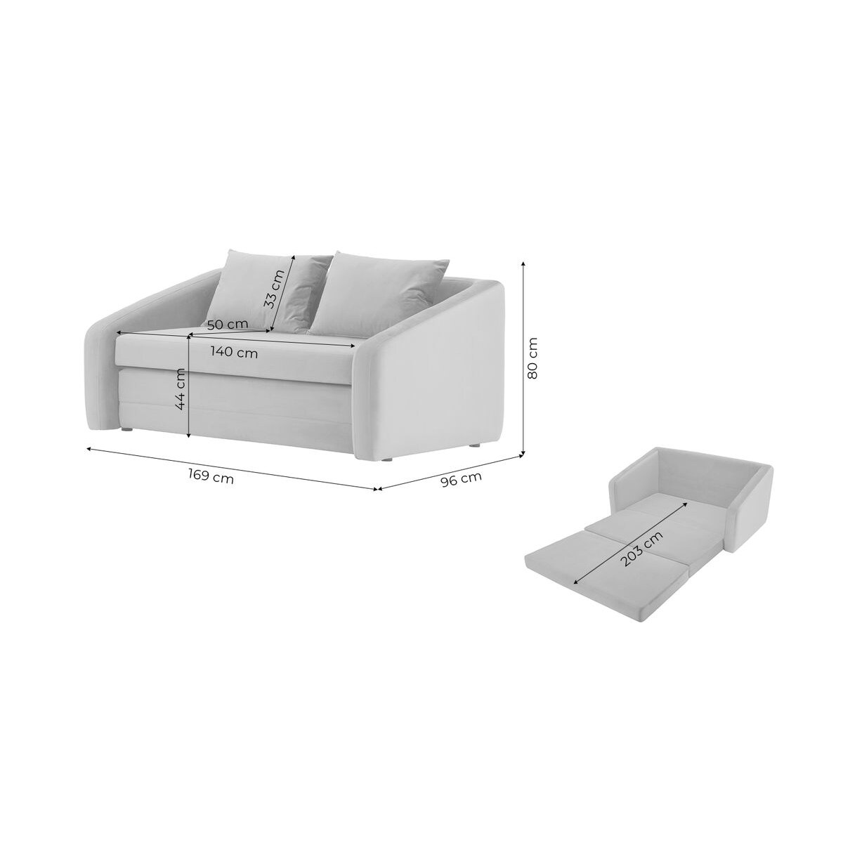 Rozkładana sofa 2,5-osobowa Alma-Velluto 7