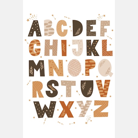 Plakat dla dzieci Alfabet boho 2 20x30