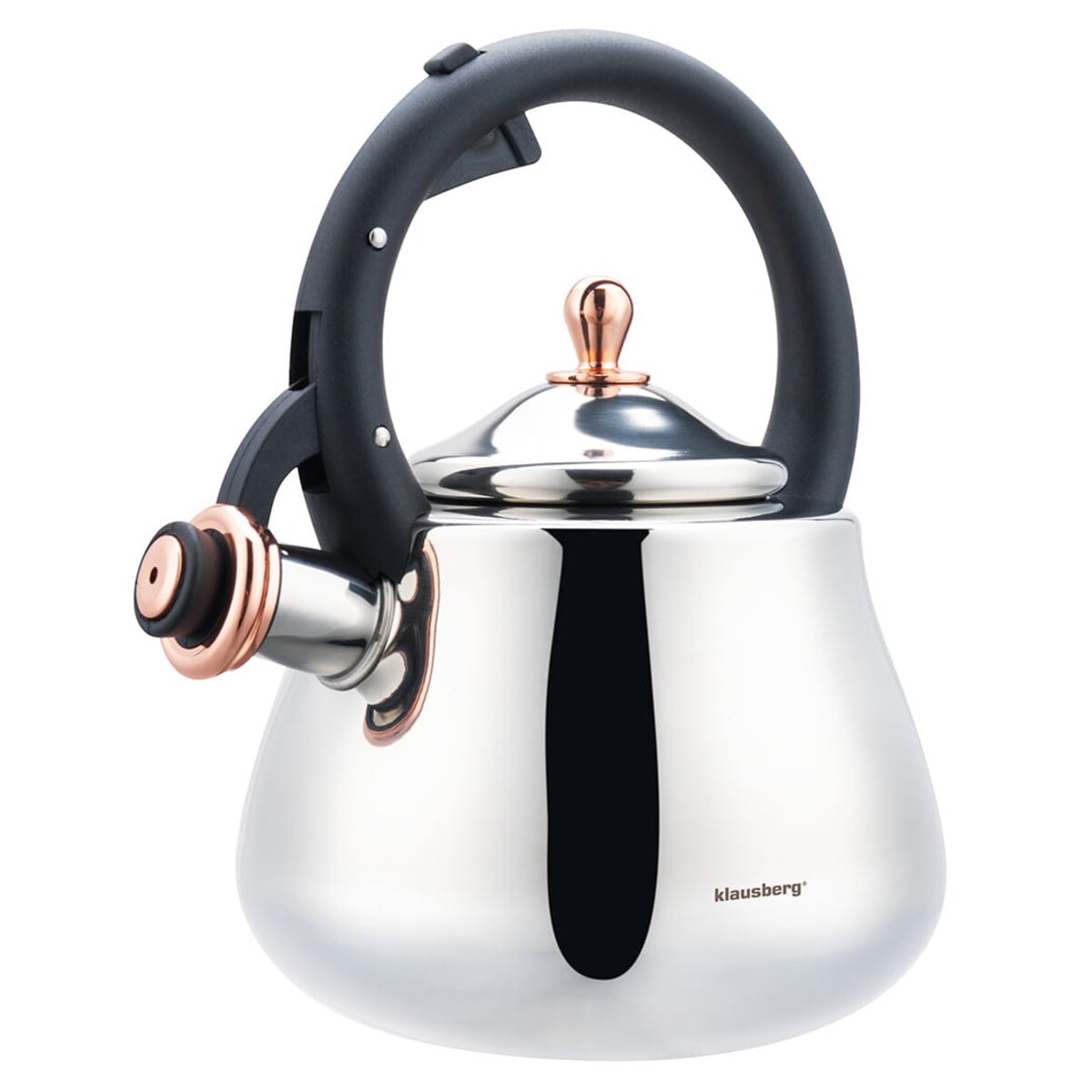 Czajnik stalowy na gaz 2.8L indukcja tradycyjny srebrny błyszczący KLAUSBERG