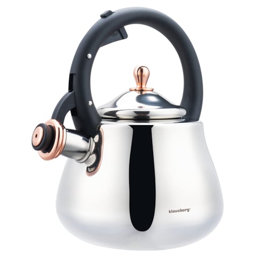 Czajnik stalowy na gaz 2.8L indukcja tradycyjny srebrny błyszczący KLAUSBERG